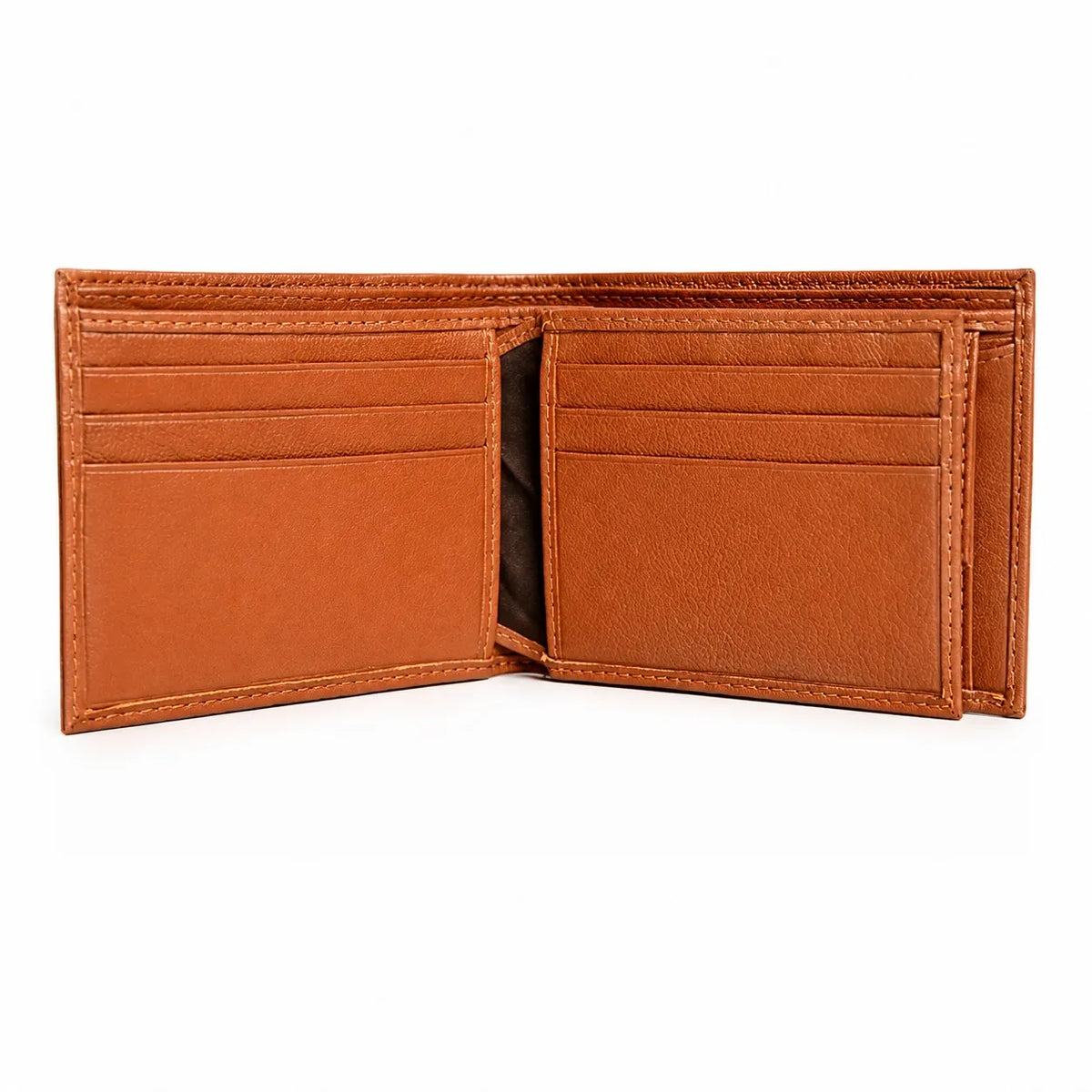 Wallet Men Brown with coin pouch - Bifold Lucky Wallet- Full Grain Leather Wallet with NO HOLE- Brown Wallet - Oxhide 3851CP Brown