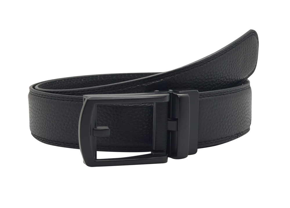 Real Leather Ratchet Belt 30mm or 3 cm- Men Leather Belt with Auto Lock Buckle - TRACK BELT - Auto Lock Black Belt -ABB2C Black