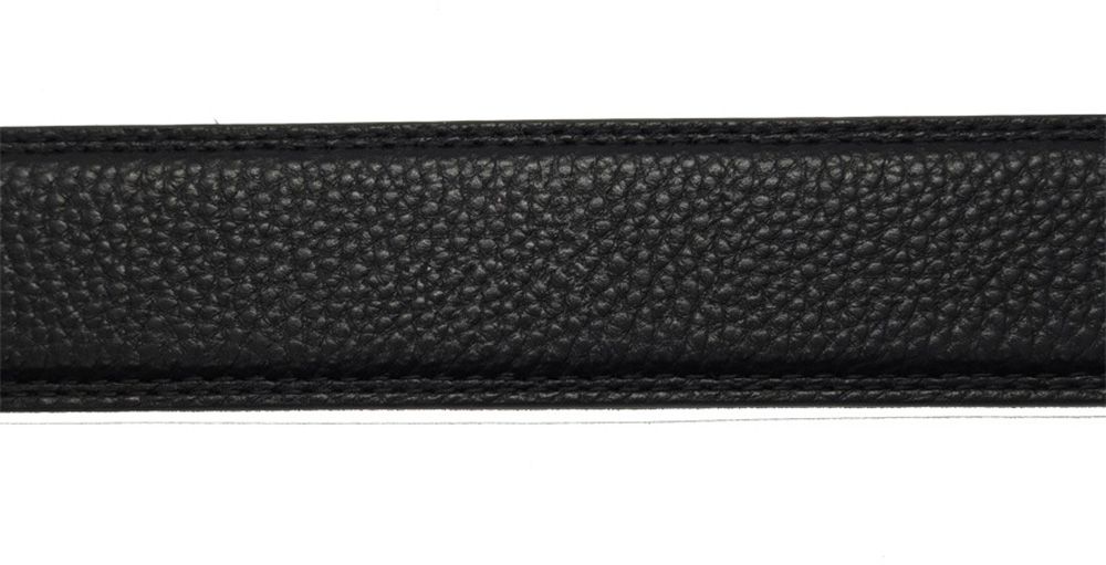 Luxury Belt for Men - Ratchet Leather Belt - Branded Leather Belt for Men - Belts with exclusive buckles - Belts for Evening Wear -Auto Lock Black Belt - ABB2I Oxhide Black