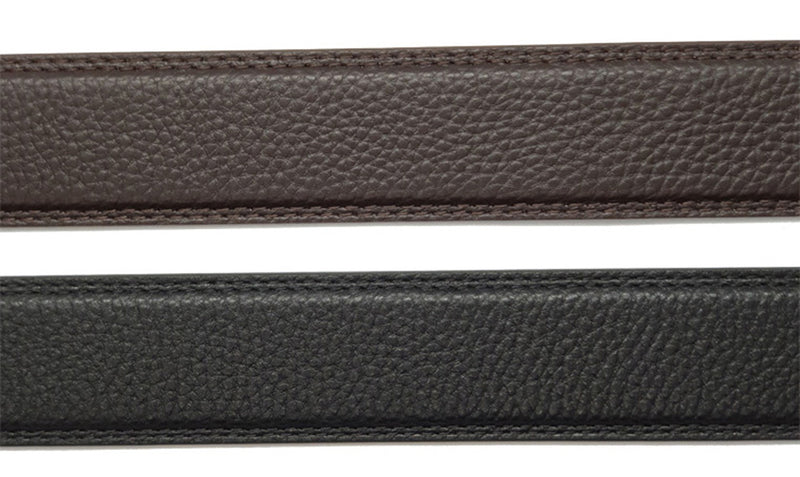 Mens Automatic Leather Belt - Full Grain Leather Ratchet Belt - Men Leather Belt with Auto Lock Buckle - TRACK BELT - Belt without hole -ABB1G Black/BrownOxhide