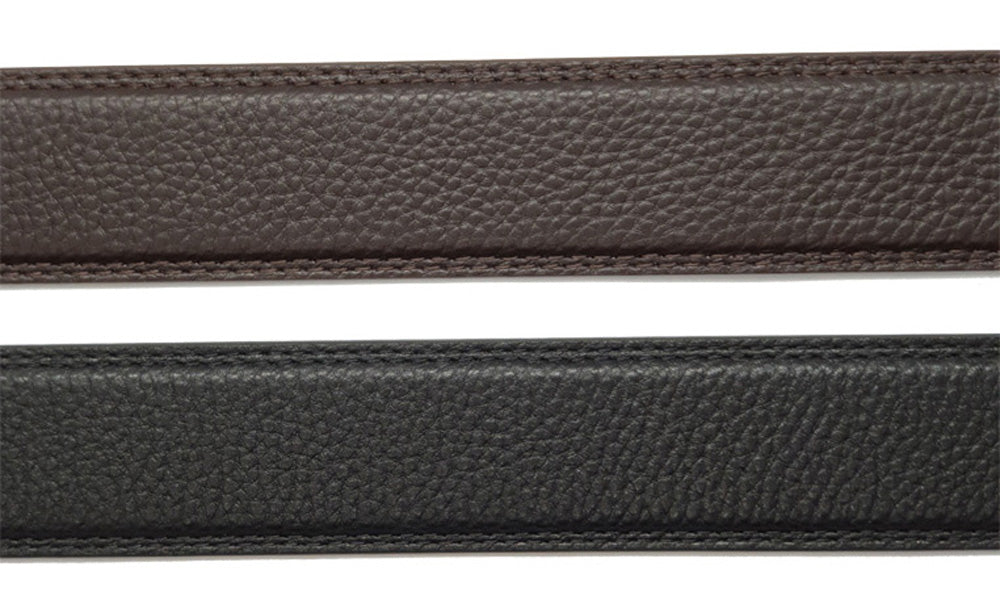 Mens Automatic Leather Belt - Full Grain Leather Ratchet Belt - Men Leather Belt with Auto Lock Buckle - TRACK BELT - Belt without hole -ABB3E Black/BrownOxhide