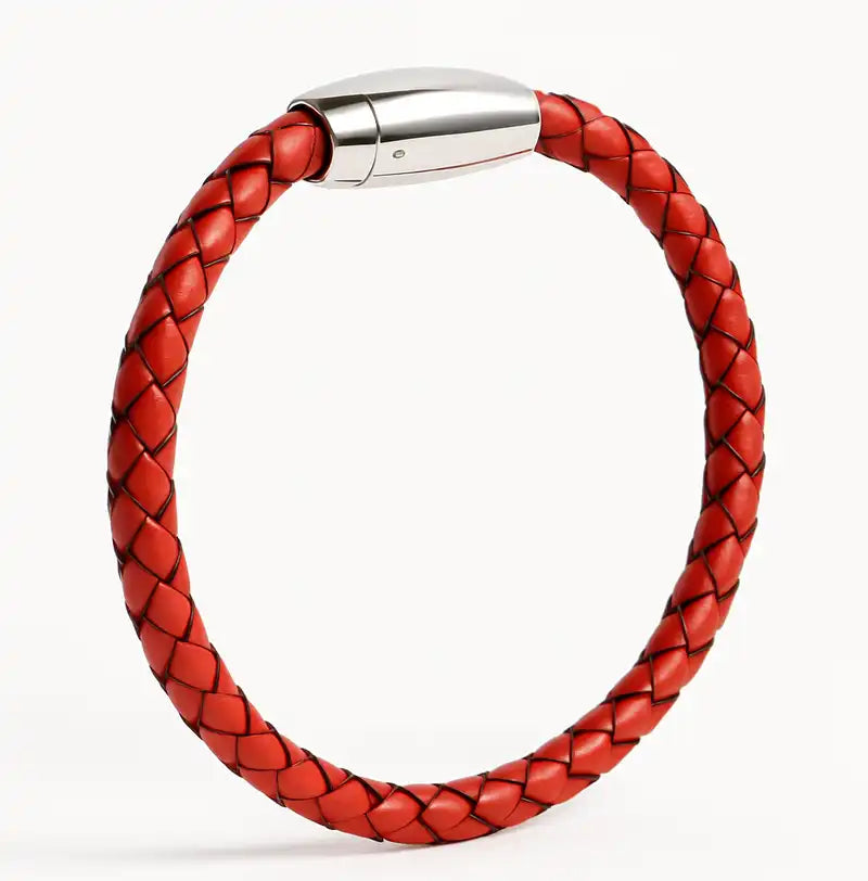 Rust braided leather bracelet 5mm – Oxhide