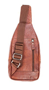 Oxhide Leather Men's Chest Bag - Travel Bag - Bikers Bag - Lightweight Anti-Theft Bag - Oxhide 10026 Brown