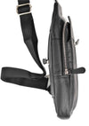 Oxhide Leather Men's Chest Bag - Travel Bag - Bikers Bag - Lightweight Anti-Theft Bag - Oxhide 10026 Black