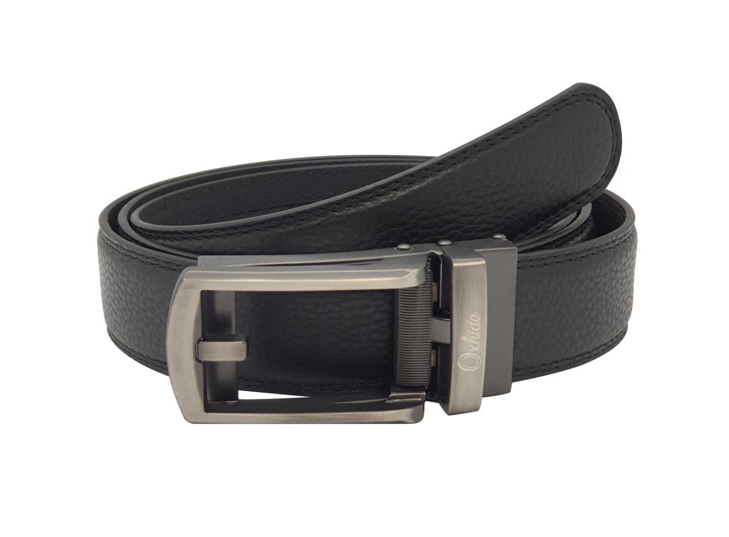 Luxury Black Belt for Men - Ratchet Leather Belt - Belts with exclusive buckles - Belts for Evening Wear 30 mm or 3 cm-BLA26 Oxhide