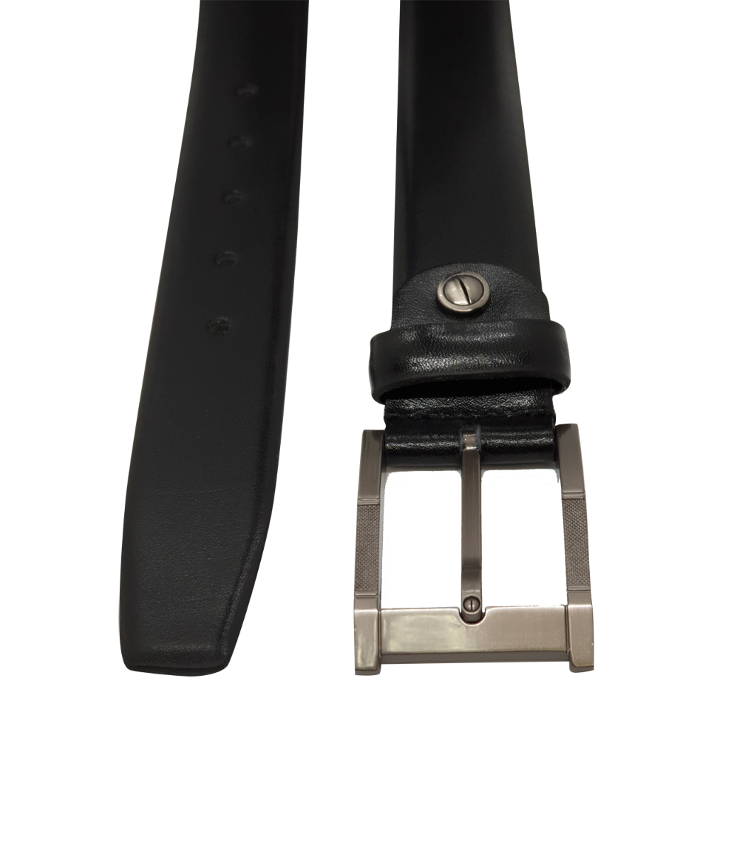 Formal Belt Men - Real Leather - Business / Office wear belt 35mm width - Black -S26 - Toledo