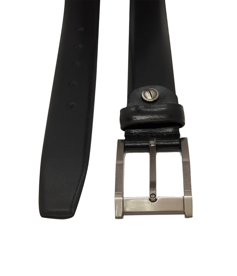 Formal Belt Men - Real Leather - Business / Office wear belt 35mm width - Black -S26 - Toledo