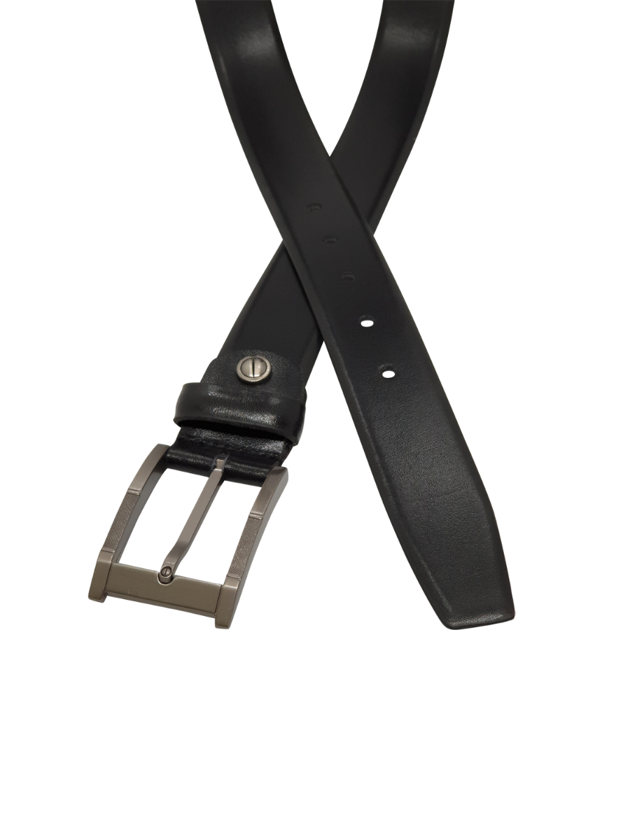 Formal Belt Men - Real Leather - Business / Office wear belt 35mm width - Black -S26 - Toledo