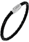 Oxhide Leather Bracelet Braided Black - Oxhide 4mm width