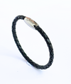 Oxhide Leather Bracelet Braided BLACK - Oxhide 3mm width