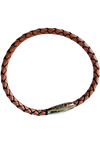Oxhide Leather Bracelet Braided Brown- Oxhide 3mm width