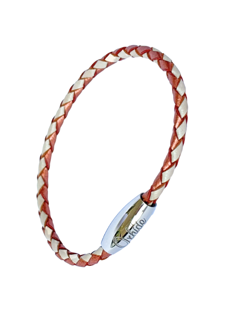 Oxhide Leather Bracelet Braided Brown - Oxhide 3mm width