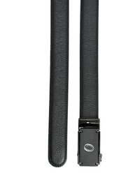 Real Leather Ratchet Belt 30mm or 3 cm- Men Leather Belt with Auto Lock Buckle - TRACK BELT - Auto Lock Black Belt - ABB3I Black