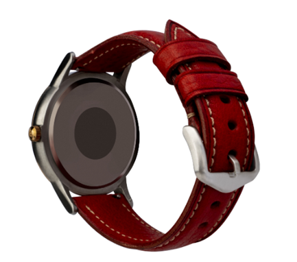 Leather watch strap Red Silver 18,20,22,24 mm OXHIDE