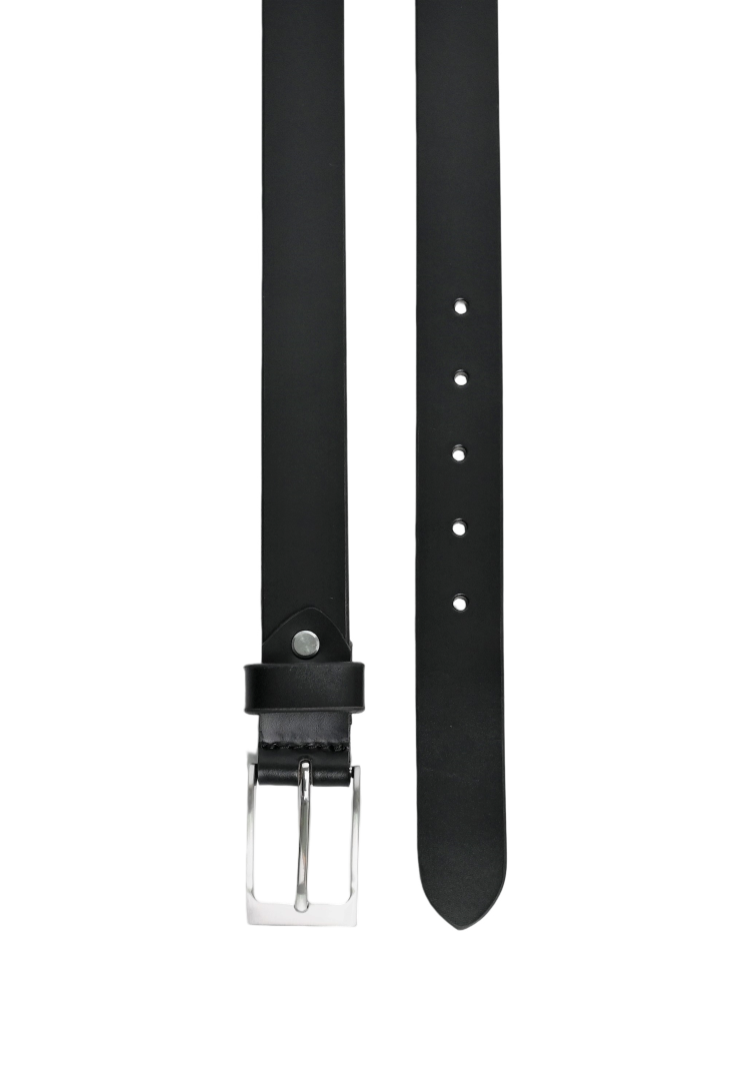 Casual Leather Belt Men - Plus Size Full Grain Leather Belt - Leather Belt Men For Jean - 30 mm Black Leather Belt - BLC21 Oxhide Black