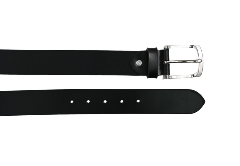 Casual Leather Belt Men - Full Grain Leather Belt - Leather Belt Men For Jean - Black Leather Belt - Wide Leather Belt 38mm- BLC23 Oxhide Black