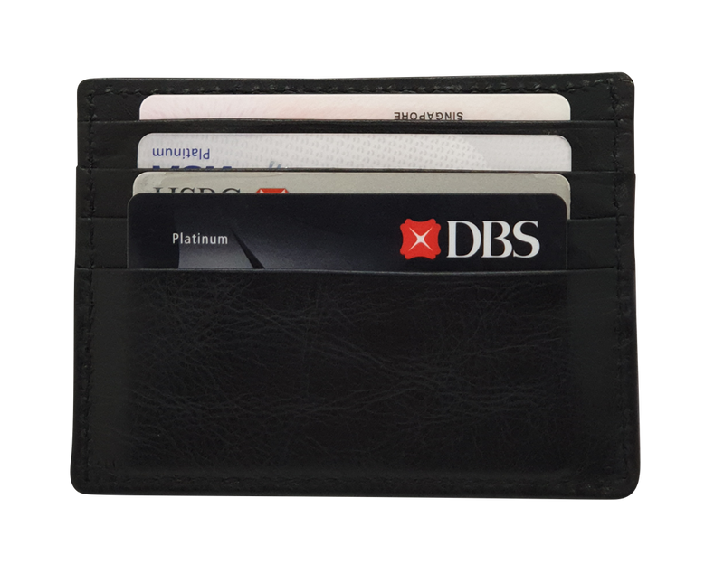 Leather Card Holder - Leather cardholder - Leather Card Case - Leather Card Pouch - Card Sleeve - Oxhide AS4 BLACK