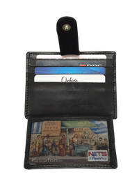 Leather Card Holder - Leather cardholder - Leather Card Case - Leather Card Pouch - Card Sleeve - Oxhide AS4 BLACK