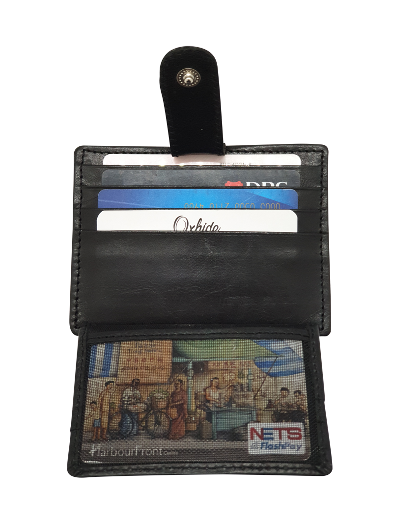 Leather Card Holder - Leather cardholder - Leather Card Case - Leather Card Pouch - Card Sleeve - Oxhide AS4 BLACK