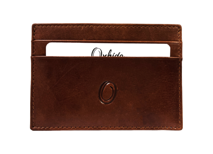 Leather Card Holder - Leather cardholder - Leather Card Case - Leather Card Pouch - Card Sleeve -Oxhide J0054 BROWN