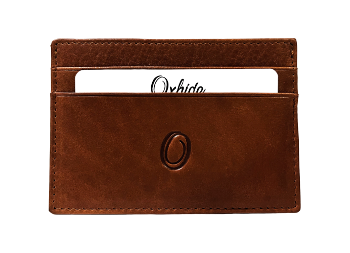 Leather Card Holder - Leather cardholder - Leather Card Case - Leather Card Pouch - Card Sleeve -Oxhide J0054 COGNAC