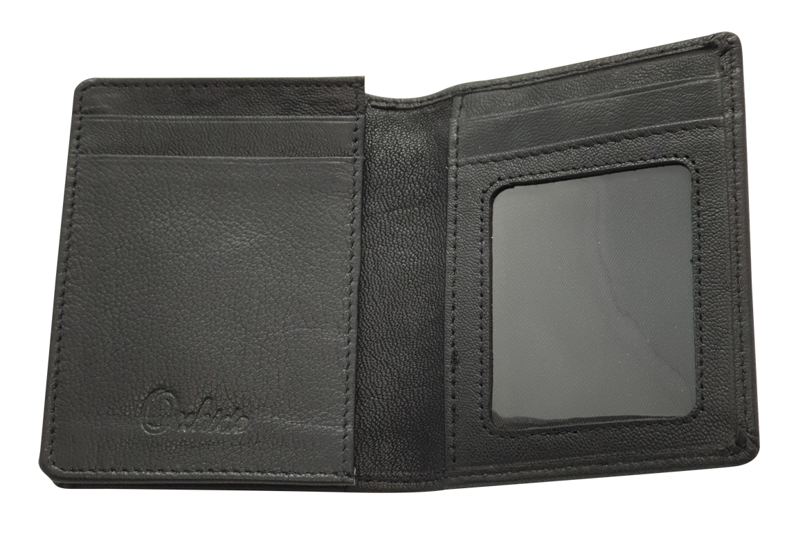 Leather Card Holder Wallet - Leather Mini Wallet - Leather Card Wallet - cardholder - Leather Card Pouch - Oxhide 4425 - BLACK