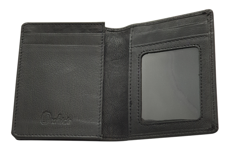Leather Card Holder Wallet - Leather Mini Wallet - Leather Card Wallet - cardholder - Leather Card Pouch - Oxhide 4425 - BLACK