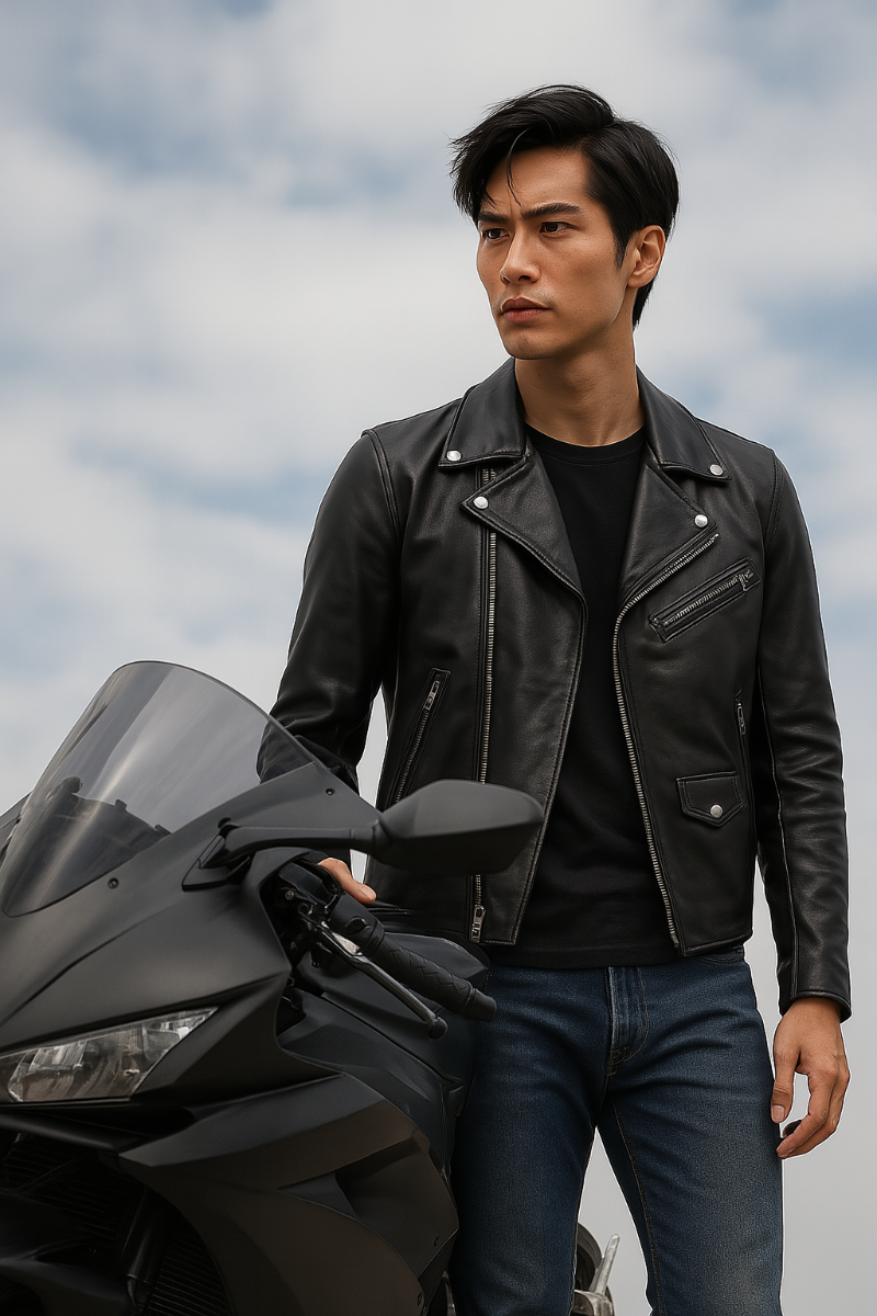 Real Leather Jacket Black- Lamb skin Jacket- Jacket for Men- Oxhide BIKER