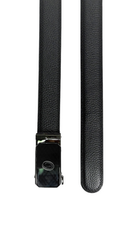 Real Leather Ratchet Belt 30mm or 3 cm- Men Leather Belt with Auto Lock Buckle - TRACK BELT - Auto Lock Black Belt - ABB3H Black