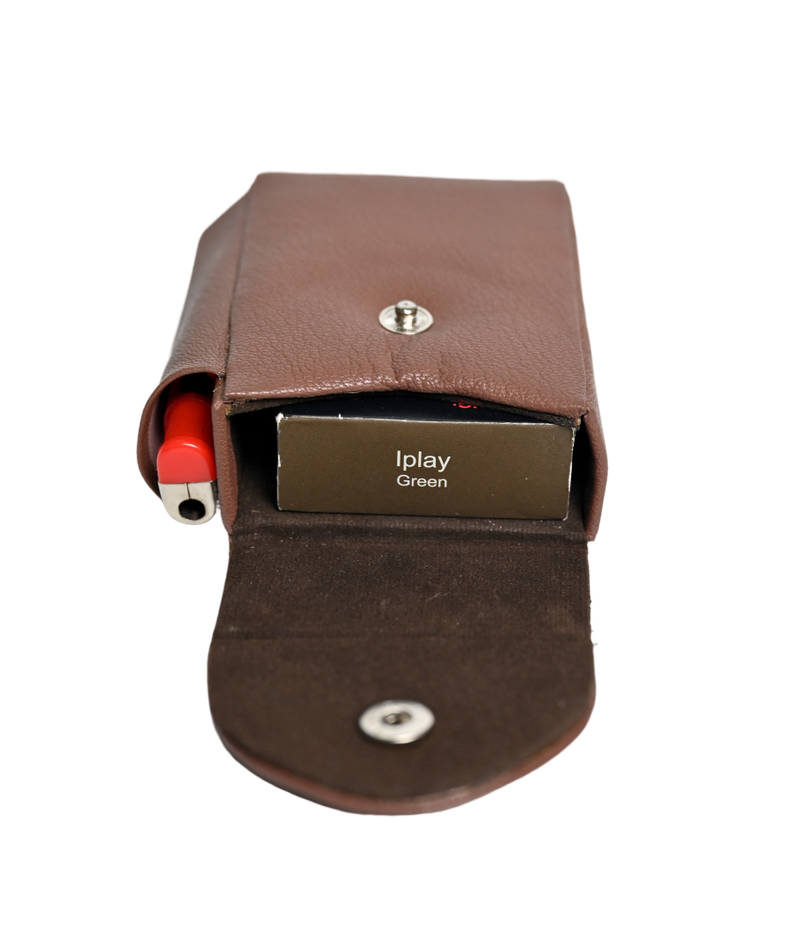 Cigarette Cover case 20 Cigarette Leather Storage Box Leather Case Portable Cigarette Protection Bag with lighter holder -Oxhide