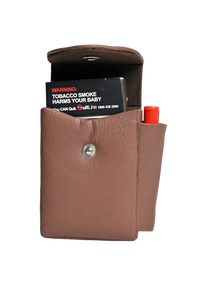 Cigarette Cover case 20 Cigarette Leather Storage Box Leather Case Portable Cigarette Protection Bag with lighter holder -Oxhide