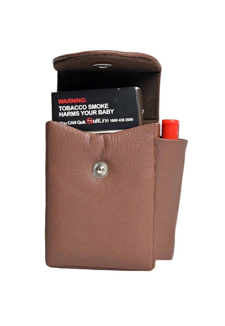 Cigarette Cover case 20 Cigarette Leather Storage Box Leather Case Portable Cigarette Protection Bag with lighter holder -Oxhide