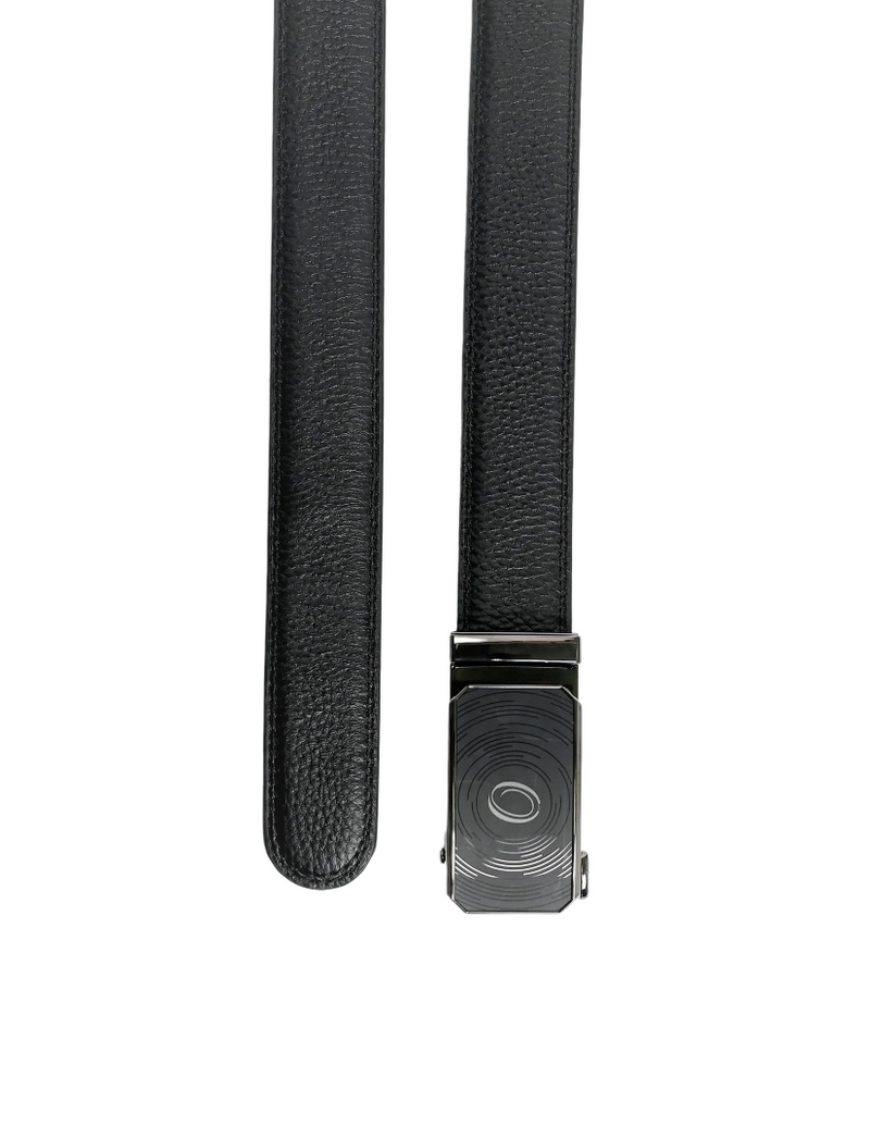 Mens Automatic Leather Belt - Full Grain Leather Ratchet Belt - Men Leather Belt with Auto Lock Buckle - Formal Belt Men - Belt without hole - Auto Lock Black Belt -ABB3C Oxhide