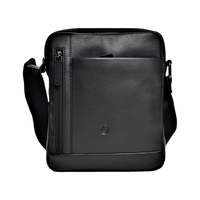 Leather Messenger Bag - Full Grain Leather Sling Bag -Leather Sling Bag for Men Black - Oxhide J0048