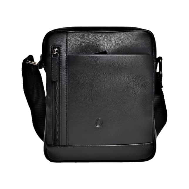 Leather Messenger Bag - Full Grain Leather Sling Bag -Leather Sling Bag for Men Black - Oxhide J0048