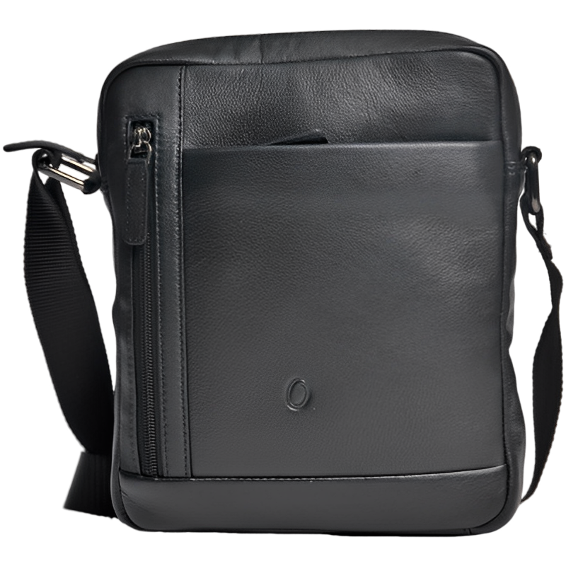 Leather Messenger Bag - Full Grain Leather Sling Bag -Leather Sling Bag for Men Black - Oxhide J0048