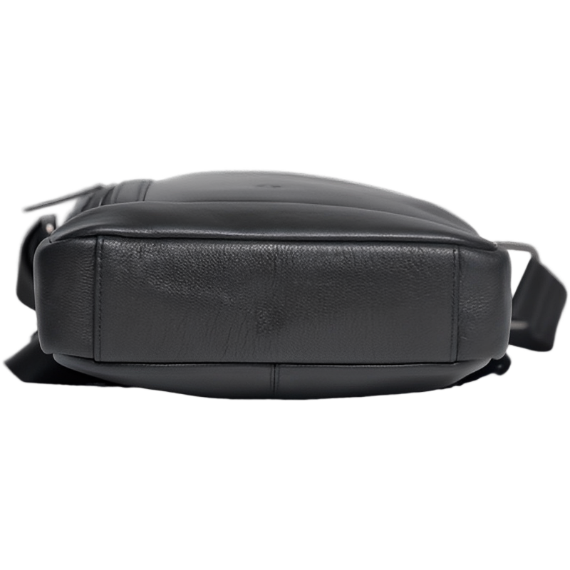 Leather Messenger Bag - Full Grain Leather Sling Bag -Leather Sling Bag for Men Black - Oxhide J0048