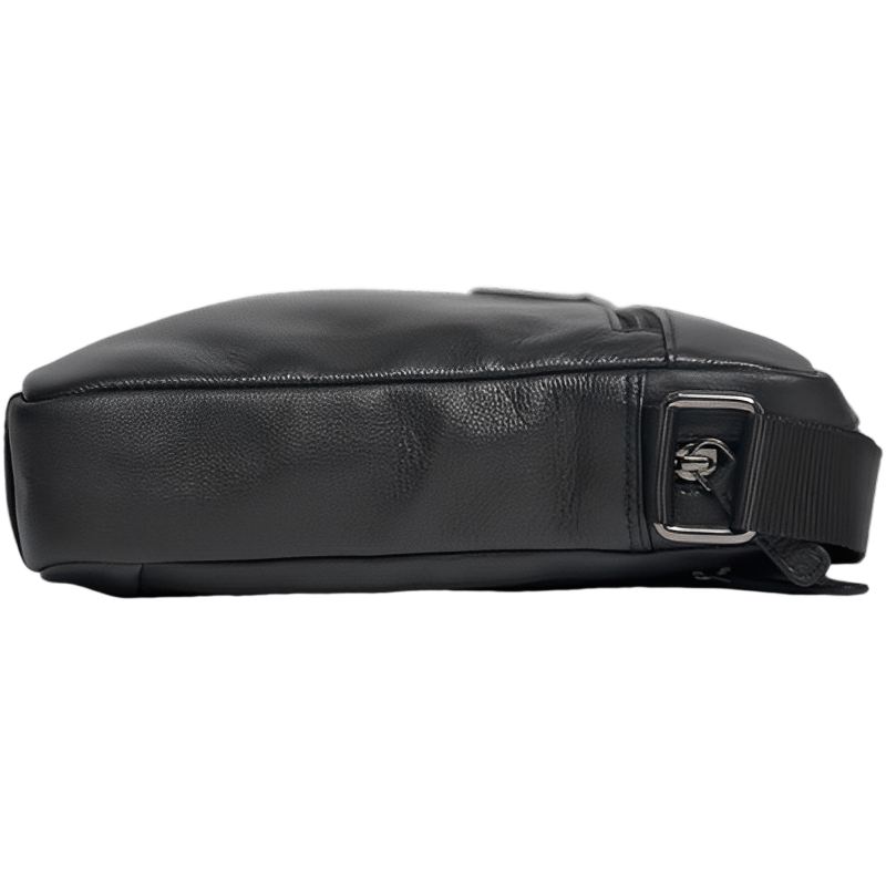 Leather Messenger Bag - Full Grain Leather Sling Bag -Leather Sling Bag for Men Black - Oxhide J0048