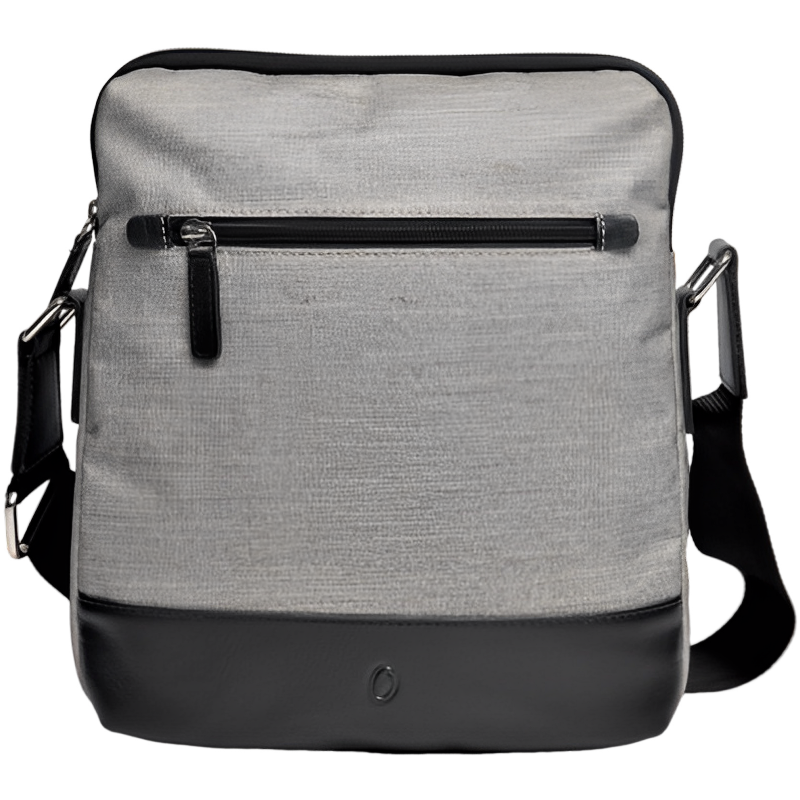 Leather Messenger Bag - Full Grain Leather Fabric Sling Bag -Leather Sling Bag for Men Grey - Oxhide J0047