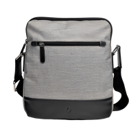 Leather Messenger Bag - Full Grain Leather Fabric Sling Bag -Leather Sling Bag for Men Grey - Oxhide J0047