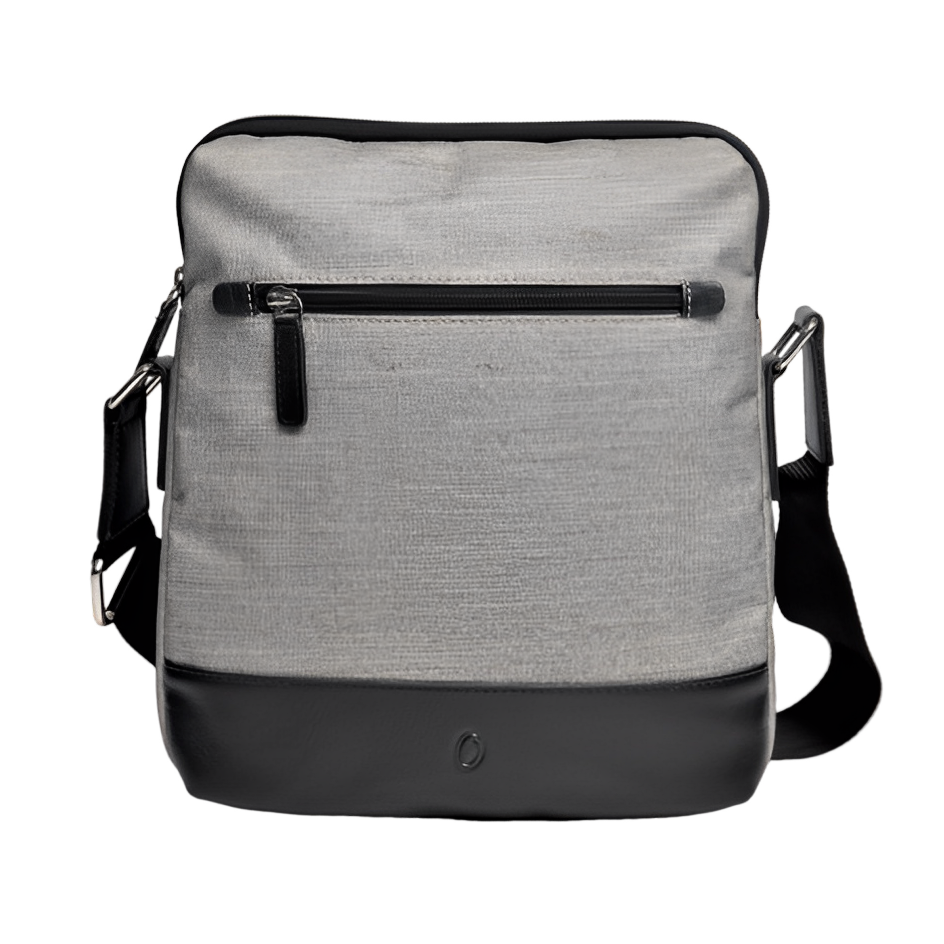 Leather Messenger Bag - Full Grain Leather Fabric Sling Bag -Leather Sling Bag for Men Grey - Oxhide J0047