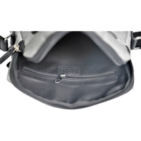 Leather Messenger Bag - Full Grain Leather Fabric Sling Bag -Leather Sling Bag for Men Grey - Oxhide J0047