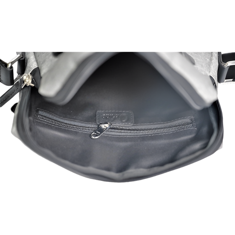 Leather Messenger Bag - Full Grain Leather Fabric Sling Bag -Leather Sling Bag for Men Grey - Oxhide J0047