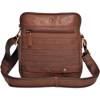 Leather Messenger Bag - Full Grain Leather Sling Bag -Leather Sling Bag for Men Brown  - Oxhide J0050