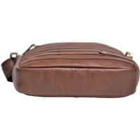 Leather Messenger Bag - Full Grain Leather Sling Bag -Leather Sling Bag for Men Brown  - Oxhide J0050