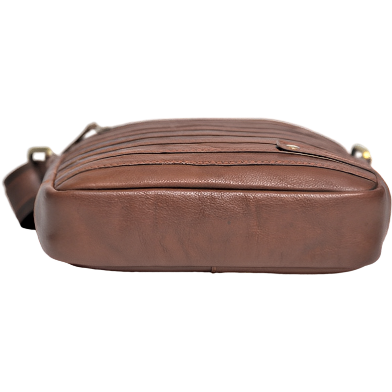Leather Messenger Bag - Full Grain Leather Sling Bag -Leather Sling Bag for Men Brown  - Oxhide J0050