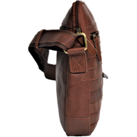 Leather Messenger Bag - Full Grain Leather Sling Bag -Leather Sling Bag for Men Brown  - Oxhide J0050
