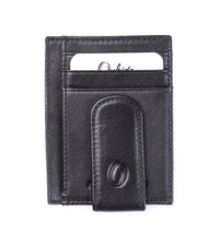 Money Clip Wallet Men Slim-Cardholder - Bifold Thin Wallet - Full Grain Leather Wallet  - Black Wallet -ER13 Oxhide Black