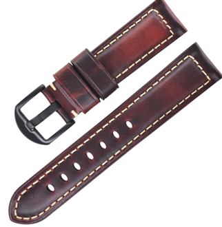 Leather watch strap Wine Red  18,20,22, 24 mm - OXHIDE