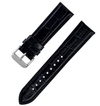 Leather watch strap Black croco print 18, 20, 22,24 mm Oxhide